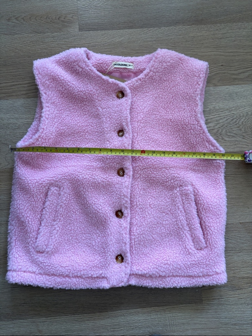 Pink Sherpa Vest with Button Closure - Picture 2 of 2